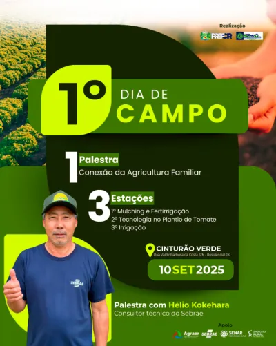 Imagem da notícia Dia de Campo em Costa Rica terá participação do consultor Hélio Kokehara no dia 10 de setembro